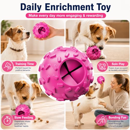 Treat Dispensing Dog Toy, Dog Puzzle Toy and Dog Treat Ball for Small Dogs - color: Purple