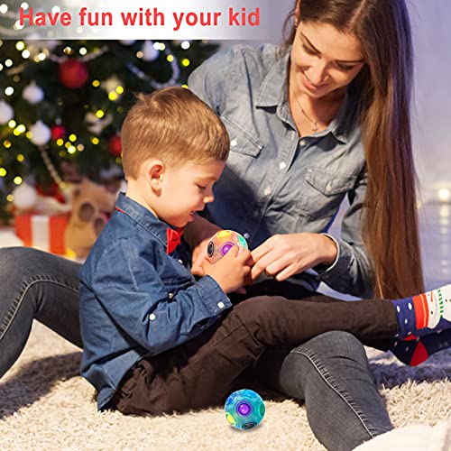 Vdealen Magic Rainbow Puzzle Ball, Fidget Ball Puzzle Brain Teaser Fidget Toy for Boys & Girls- Birthday Party Easter Valentines Christmas Stocking Stuffers for Kids Teen & Adults-2 Pack - color: Blue&pink