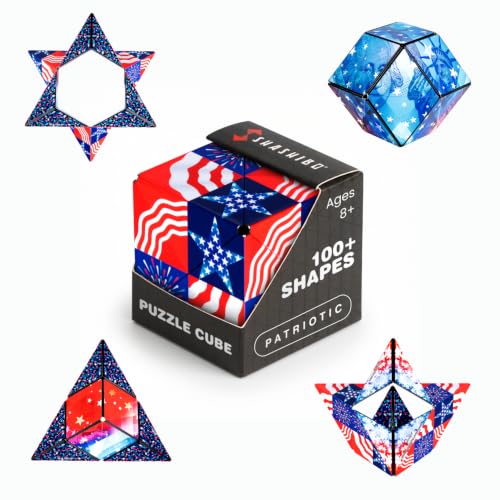 Shashibo DODECA Magnetic Puzzle Cube, Stress Relief Fidget Toy - color: Patriotic, size: DODECA