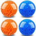Sumind 4 Pcs 3D Maze Ball Game Toys for Kids, Blue, Orange - color: Blue, Orange