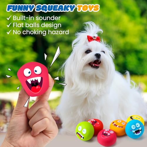 Hungdao 12 Pcs Squeaky Dog Toys, Small Dog Ball Bulk, Rubber Latex, Novelty - style: Novelty