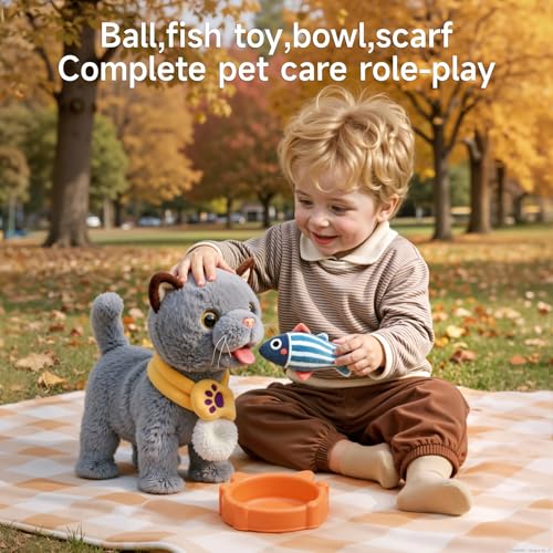 TUMAMA Walking Cat Toys, Cat Toys for Kids Age 2 3 4 5+ Years - color: Blue