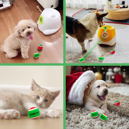 X-Small Dog Tennis Balls Dog Toys Ball 1.5" Pack of 12, Fit Ball Launchers,Dog Toys - color: Red and green colors tennis balls