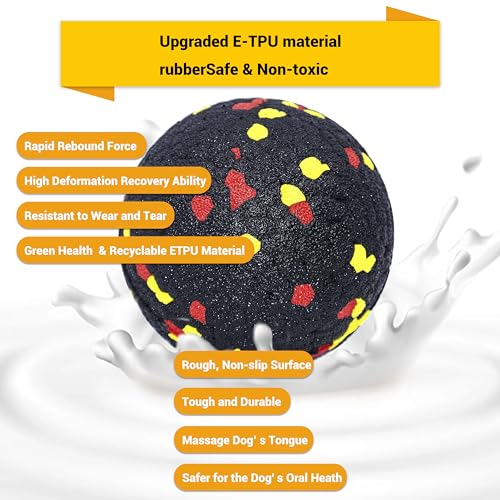 Dog Balls Toys for Aggressive Chewers(2 Pack) - color: Toy Ball-BlackPack of 2), size: Small