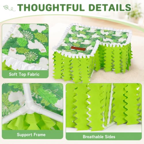 Guinea Pig Hamster Hideout, Guinea Pig Hide Felt Houses & Habitats, for Hamster Rat Mice Parrot Chinchilla Hedgehog Flying Squirrel - Playing Sleeping Resting(Sheep) - color: heavy Green