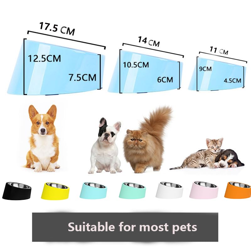 15° Tilted Slow Feeder- Non-Spill & Non-Slip Stainless Steel Dish for Small & Cats - color: Pink, size: M