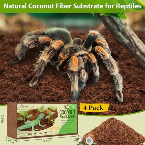 Riare 4 Pack Natural Coconut Fiber Substrate, Coco Coir Reptile Bedding - color: 4 pack