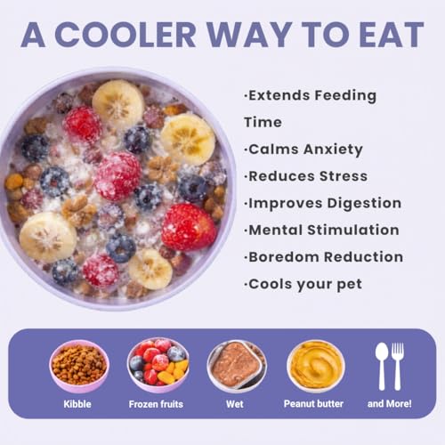 Wobbowl - Silicone Dog Freezer Bowl - Slow Feeder Bowl & Lick Mat (Almond) - color: Almond