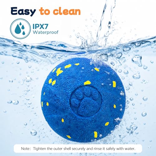 Smart Interactive Dog Toy Ball, 3 Automatic Bouncy Modes, Durable E-TPU Material for Chewing, Rechargeable and IPX7 Waterproof, Enrichment Moving Fetch Toy for Medium Large Dogs (Blue) - color: Blue