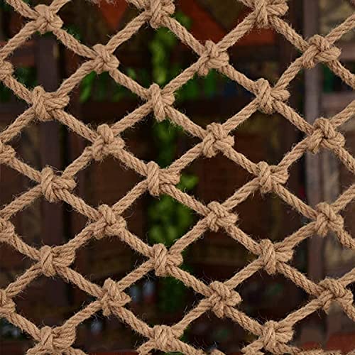 Safety Anti-Fall Fence Net for Children Pet Cat,Cargo Net Climbing Rope,Playground Climbing Children Net Woven Rope Truck Trailer Netting Swing Treehouse Hammock Rope (Jute, 0.5Mx1M(1.6FTx3.3FT)) - size: 0.5Mx1M(1.6FTx3.3FT)