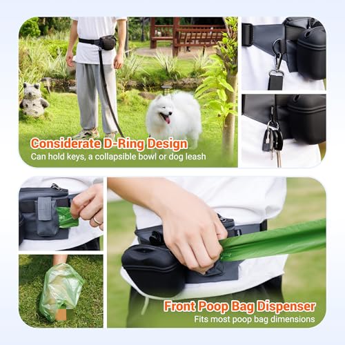 Dog Treat Pouch w a Small Removable Washable Clip on Silicone Dog Treat Bag