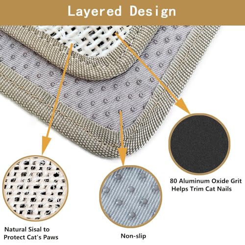 Sisal Cat Nail File Scratcher, 80-Grit Aluminum Oxide Scratch Pad - size: 16.73"×13.38"