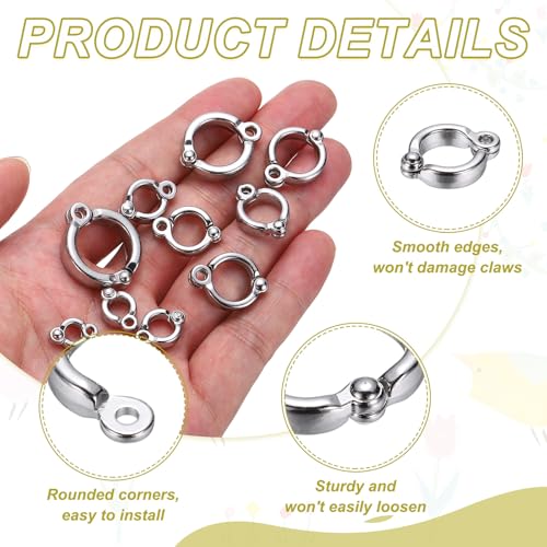 Bird Foot Rings 10Set 11.5mm/0.45" ID Metal Leg Ring Silver Tone - size: 11.5mm/0.45" ID