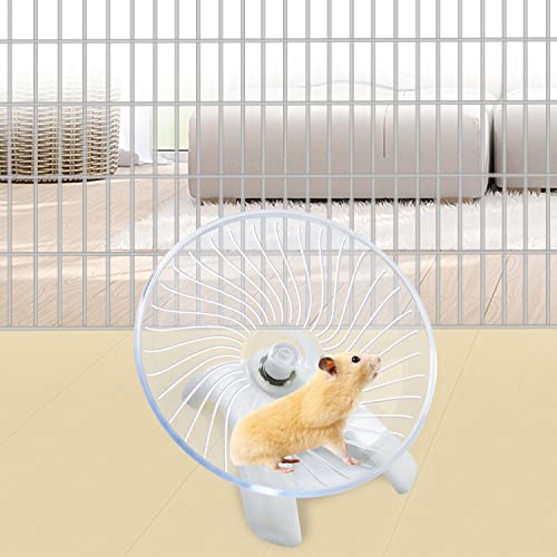 Litewoo Hamster Flying Saucer Silent Running Wheel for Gerbil Rat, White - color: White