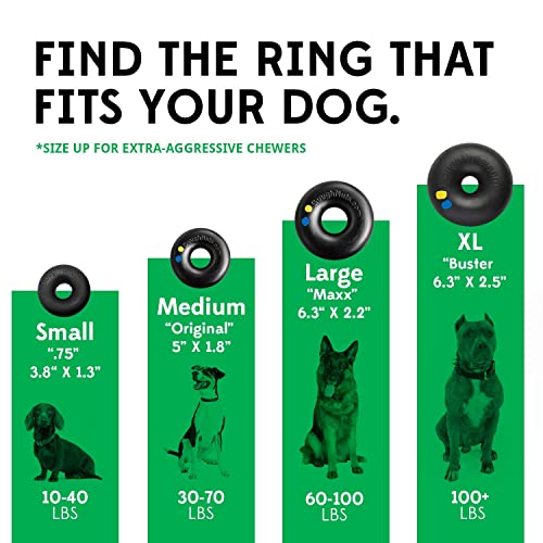 Goughnuts — Dog Toys for Aggressive Chewers | Virtually Indestructible Dog Toys for Medium Breeds Such as Pit Bulls and German Shepherds | Heavy Duty Dog Toy | Green - color: Green, size: Medium, 30-70 Lbs (Original Size)