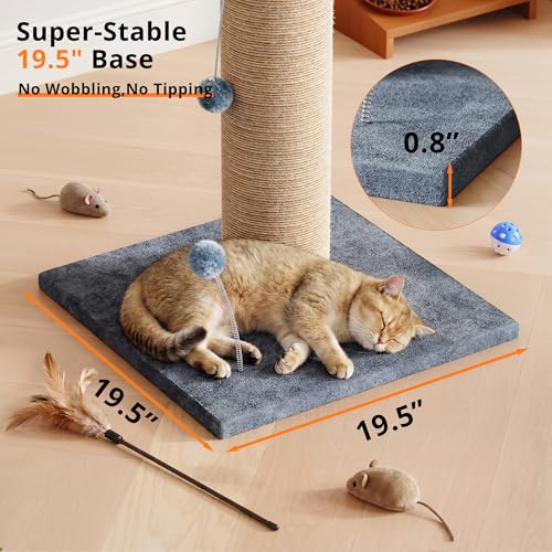 LIKIMIO 41.7" Cat Scratching Post for Large Cats with 6.2" Sisal Pole