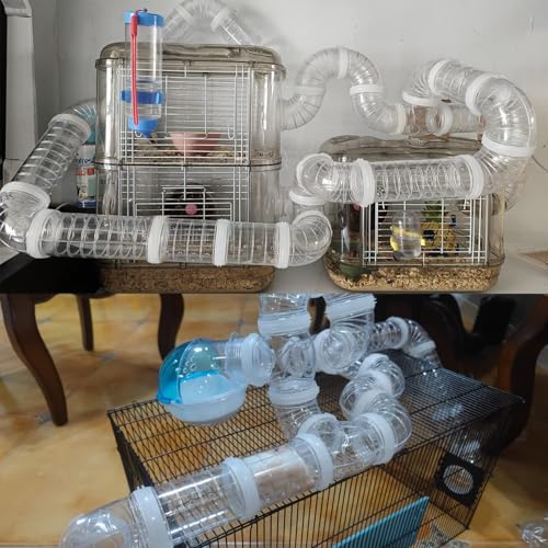 Hamster Tunnel Tubes DIY Toys Cage Accessories for Dwarf Gerbils - color: Transparent