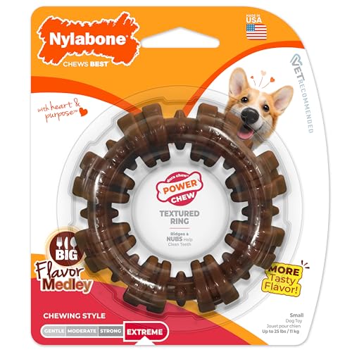 Nylabone Textured Ring Power Chew Toy for Small Dogs Up to 25 lbs - color: Textured Ring, size: Small