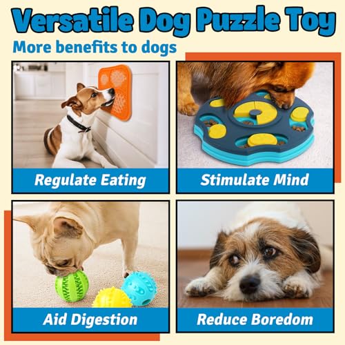 Forfon 9 Pack Dog Enrichment Toy Set with Puzzle Toy & Lick Mats - color: All-Around Dog Puzzle Toys