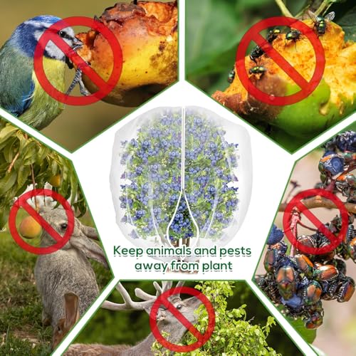 2 Pack 4 x 5 ft Fruit Tree Netting Covers with Zipper and Drawstring - size: 5 x 4FT/2Pack
