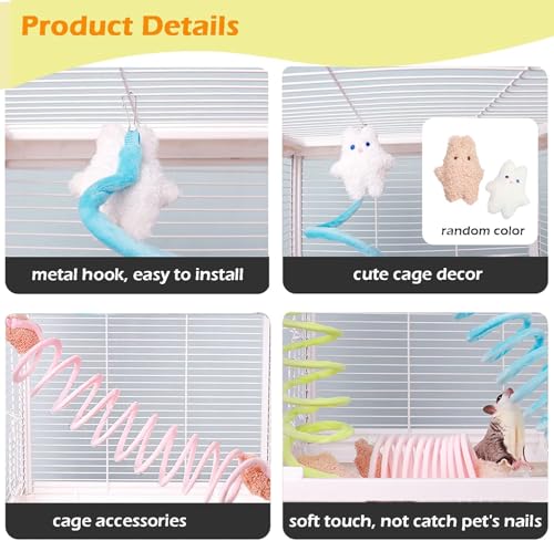 1pc Elastic Sugar Glider Climb Rope, Hanging Cage Toys(Random Color) - color: 1pc random color