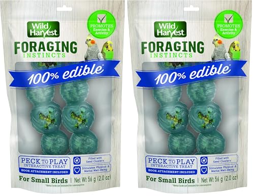 Wild Harvest Foraging Instincts Peck n’ Play Interactive Treat, 2 Ounce, for Small Birds (Pack of 2) - size: 2 Ounce (Pack of 2)