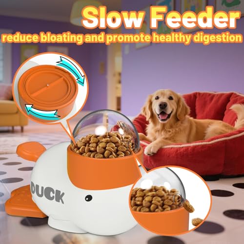 Duck Dog Treat Dispenser Toy, Interactive Slow Feeder Puzzle Toy - color: Yellow
