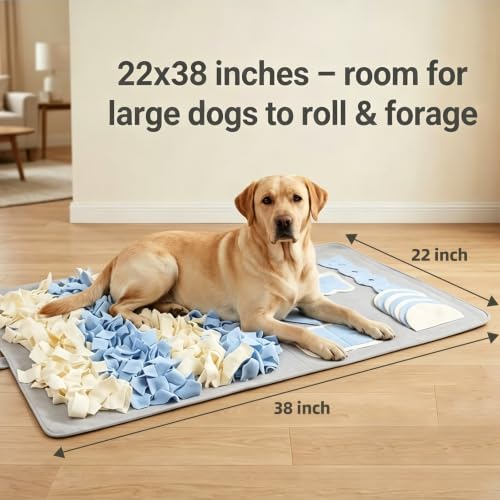 Snuffle Mat for Dogs: Slow Food Interactive Experience - color: Grey, size: Medium 22x38 inch