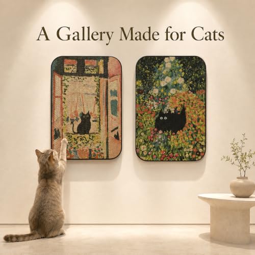 2 Pack Cat Wall Scratcher, Art Cat Scratching Board for Cats - color: Window & Garden