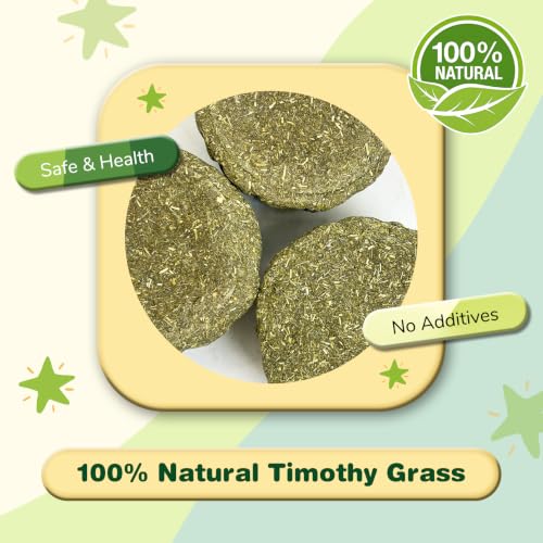 Hamiledyi Guinea Pig Chew Toys 4 Pcs Natural Timothy Hay Treats Chew Bowl