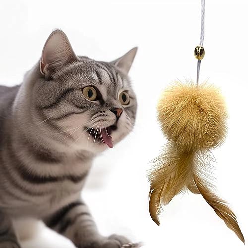 Cat Toys - Rainbow Wand, Feather Flips Plush Ball, Interactive Feather Teaser for Kitten Exercise - 3 Pack - color: pack3