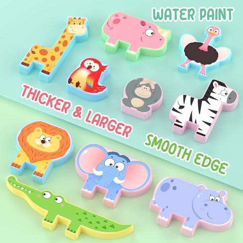 Zeoddler Montessori Toys for Toddlers, 10 Pack Wooden Animal Stacking Blocks, Sorting & Stacking Preschool Learning Activities, Gift for Boys, Girls - style: Animal