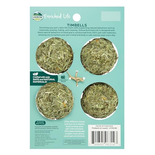 Oxbow Timbells, Rabbit Toys & Guinea Pig Chew Toys, Timothy Hay Bunny Chew - size: .1 LB