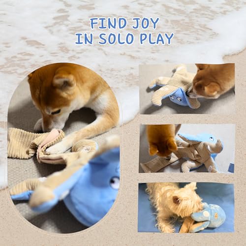Interactive Dog Snuffle Octopus Toy, Hide & Seek Treat Dispenser Plush - color: Blue Octopus