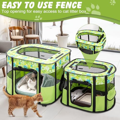 Portable Cat Playpen, Foldable Indoor Outdoor Pet Tent with 2 Areas - style: 32 x 24 x 22 inch and 22.5 x 18 x 18 inch
