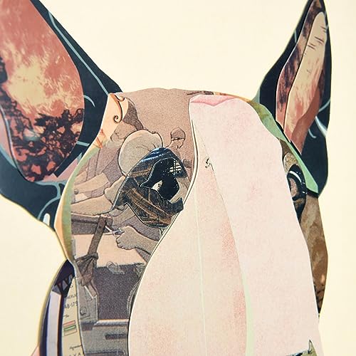 Empire Art Direct American Bull Terrier Dimensional Art Collage Hand Signed by Alex Zeng Framed Graphic Dog Wall Art, 17" x 17" x 1.4", Ready to Hang - color: Pink & Purple, size: 17"L x 17"W