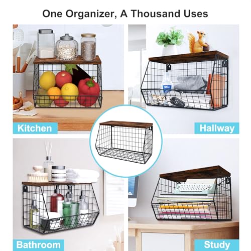 MSJGA Laundry Room Shelves, Wall Mounted Storage Basket, 11.8"Wx7.9"Dx8.5"H - size: 8"D