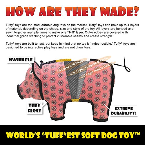 TUFFY® 2 Pack Ultimate Bone Ultra Durable Plush Dog Toy - color: 2PK Pink Leopard Bone