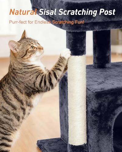 23.6" Cat Tree for Large Cat, 19 * 15.8 in Large Perch, Dark Gray - color: Dark Gray