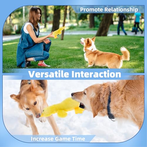 Mihachi Plush Squeaky Dog Duck Toys - Stuffed Pet Toy Duck Interactive Gifts for Dog Birthday Dogs Puppy Biting Chew Toys - for Medium and Large Dogs - color: Yellow Duck