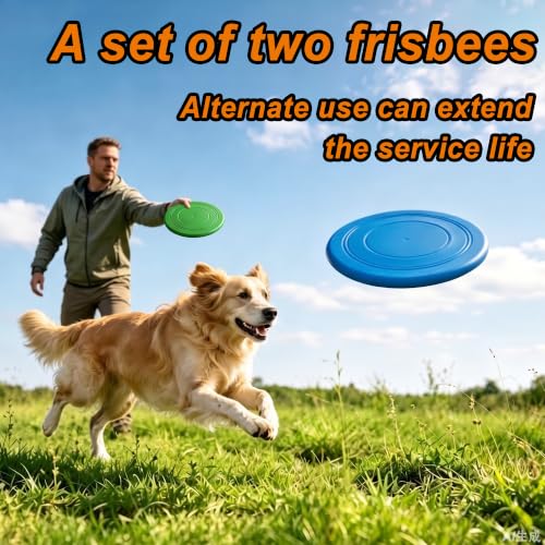 Dog Flying Disc, 2 Pack Dog Frisbee Toy Gift Set for Medium & Large Dogs - size: 2PC