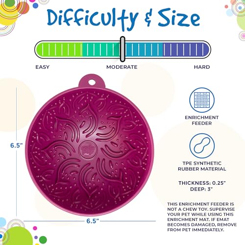 SodaPup Garden Tipsy Bowl eMat – Durable Lick Mat Enrichment Feeder Made in USA from Non-Toxic, Pet-Safe, Food Safe Rubber for Mental Stimulation, Avoiding Overfeeding, Calming, & More - color: Magenta Garden of Eatin' Tipsy Bowl