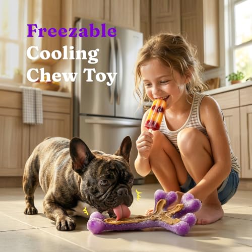 Frienhund 2-Pack Tough Dog Chew Toys for Aggressive Chewers, Beef, 20-90 Lb - color: Green & Purple-2-Pack