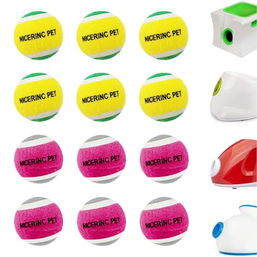 HOCTRAKA, NICERINC PET X-Small Dog Tennis Balls Dog Toys Ball 1.5" Pack of 12, Fit Ball Launchers - color: 3