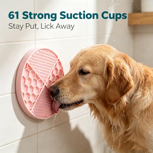 2 Pack Dogs & Cats Lick Mat, BPA Free 61 Suction Cups Slow Feeder