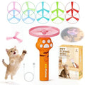 Cat Toy Disc Launcher,Rechargeable Interactive Cat Fetch Toy with 10 Discs - color: Orange