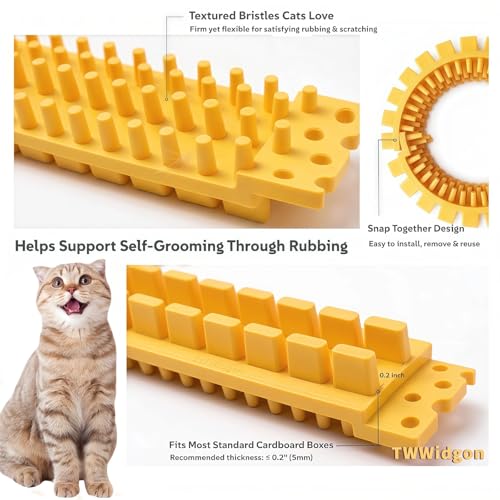 Cat Self Groomer Arch for Cardboard Boxes(Yellow | Refill) - color: Yellow
