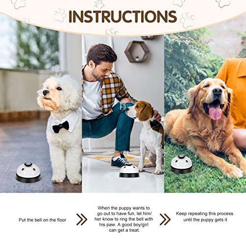 JEXCULL Pet Training Bells, 4 Pack Dogs Bell for Door Potty Training and to Ring to Go Outside Communication Device Dog AgilityTraining Equipment Interactive Toys (White) - size: Small (Pack of 2)