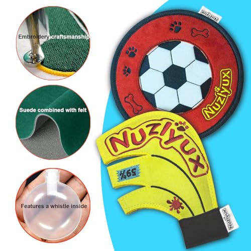 Squeaky Flying Disc for Small Medium Dogs 2-Pack Fetch Rings
