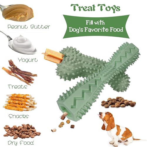 Puppy Teething Toys Rubber Bone Molar Ball Interactive Donut Treat Dumbbell - color: Green, size: Small